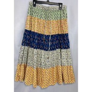 Young Threads  Patch Pink Floral Boho Hippie Long Maxi Wrap Skirt‎ Large